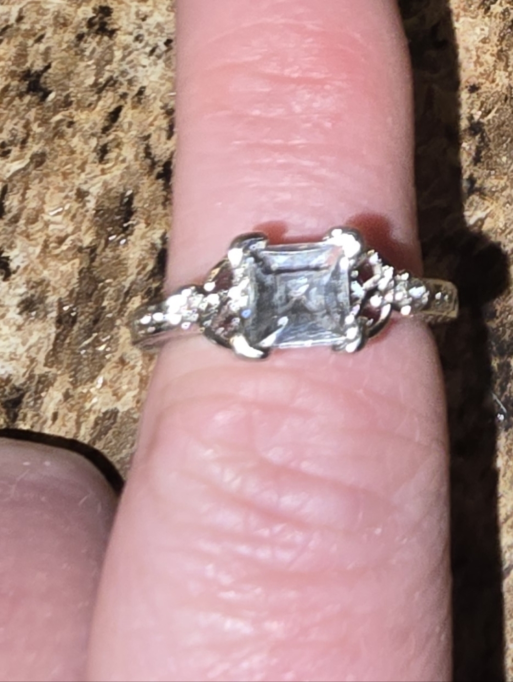 Kohl's Silver Ring with Clear Center Stone